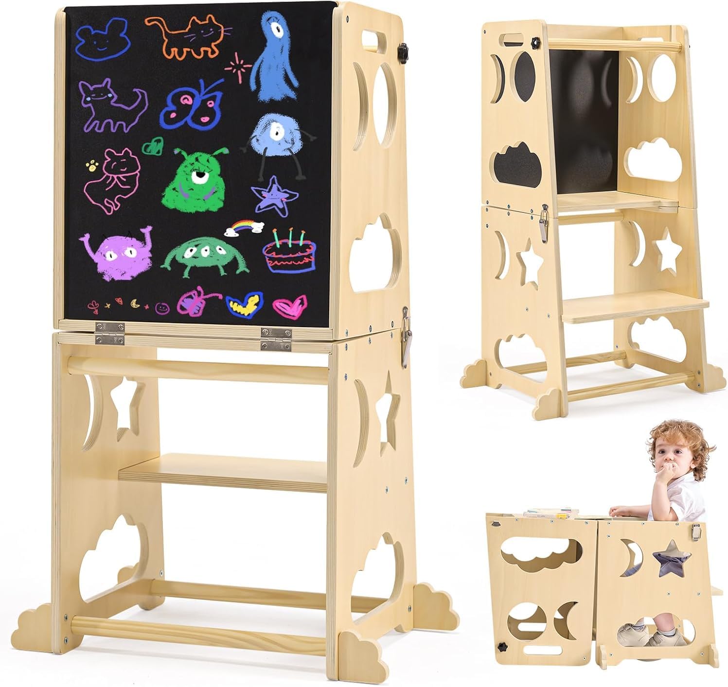 Toddler Learning Tower - Torre de cocina plegable para niños