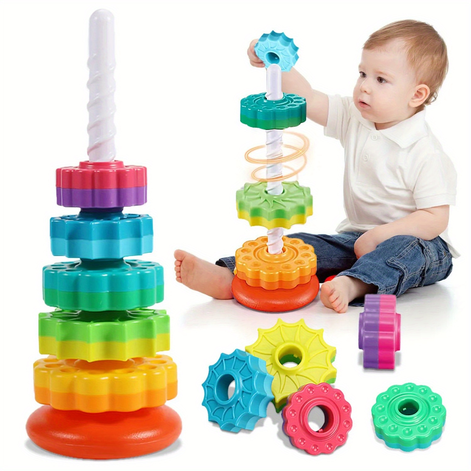 Toddler Learning Tower - Juguete de rompecabezas giratorio con torre