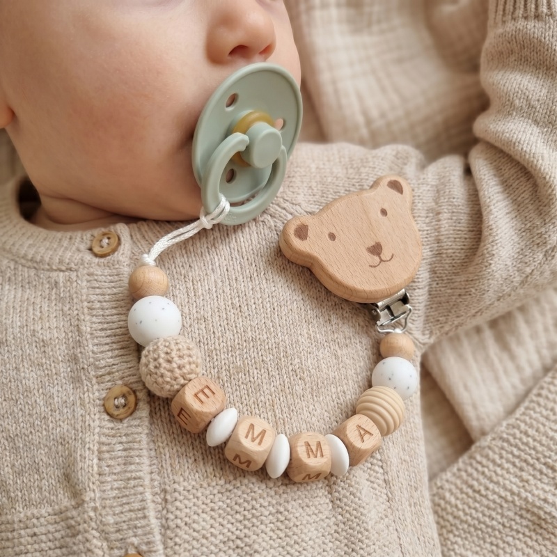 Baby Pacifier Clip - Clip para Chupón Personalizado con Nombre,