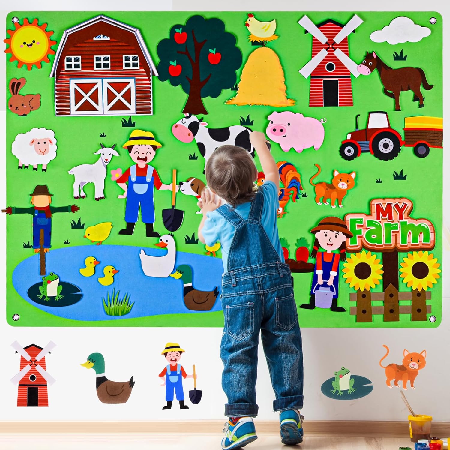 Tablero ocupado de fieltro de  - Toddler Learning Tower reseña y precio